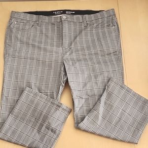 Torrid size 24 dean plaid crop sky high boot cut super soft high rise jeans